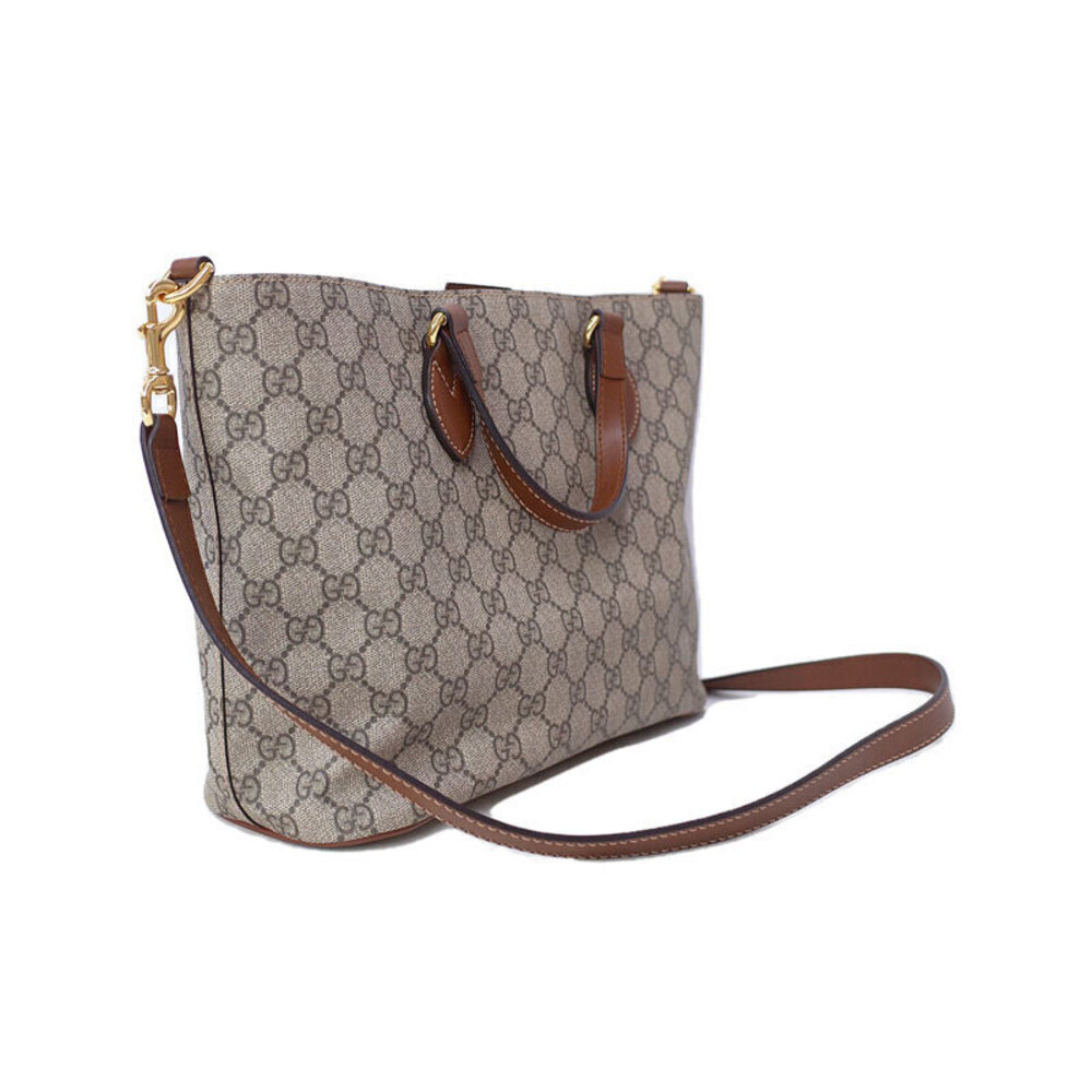 Gucci monogram brown 2way canvas Supreme Bag GG Tote signature GG